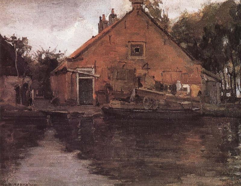 Piet Mondrian The houses on the Liyin river oil painting image